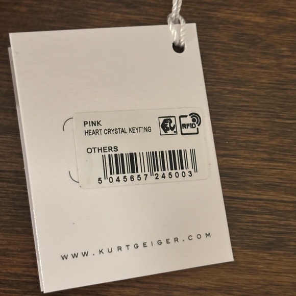 Kurt Geiger Sparkling Pink Heart Key Holder - Picture 7 of 7